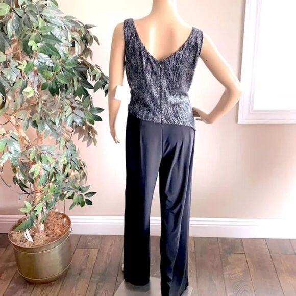 Anne Klein Black/Silver Jumpsuit in Size 14 - Picture 2 of 6